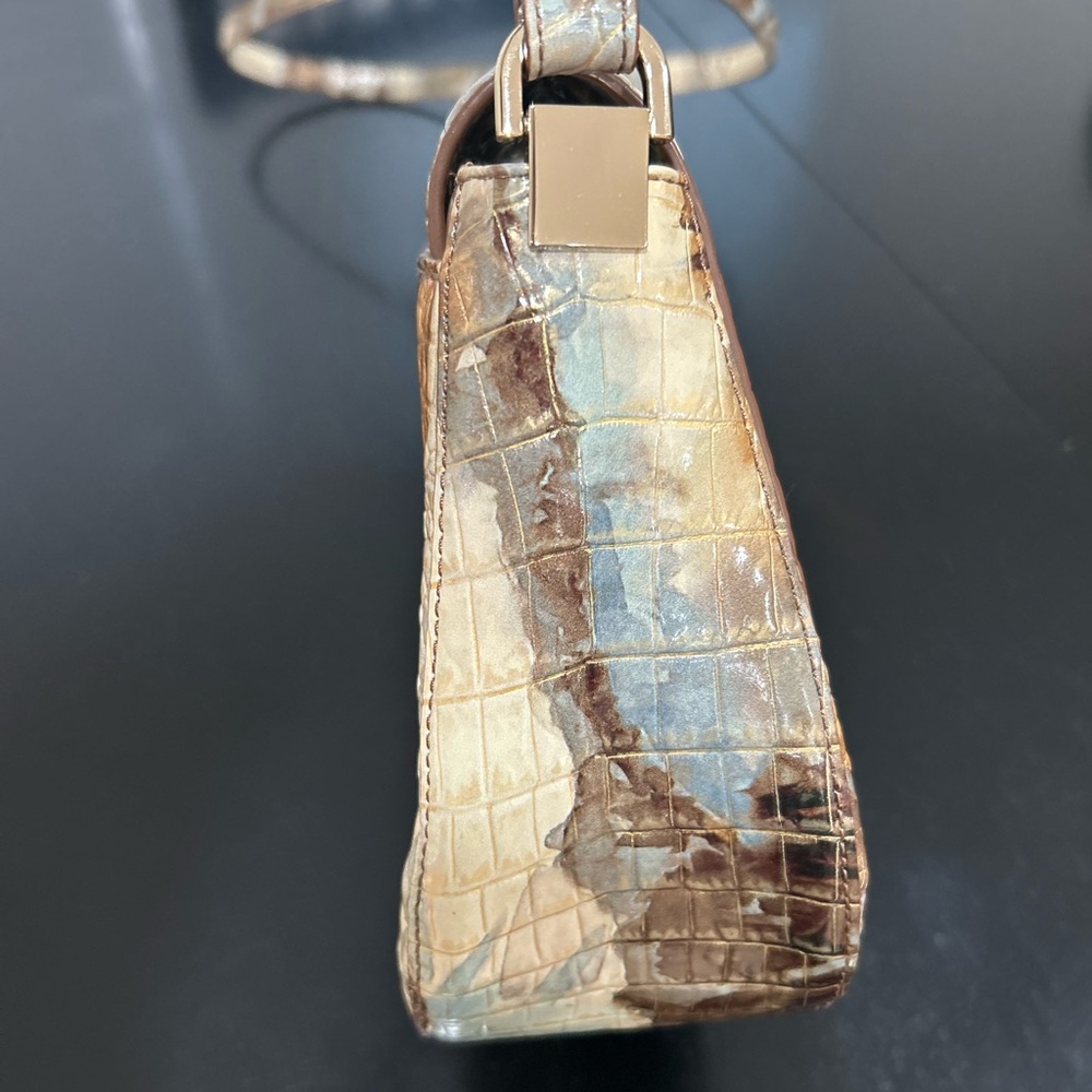 Brahmin Nadine Caribou Melbourne Croc embossed Shoulder/Crossbody Leather Bag - Picture 13 of 13